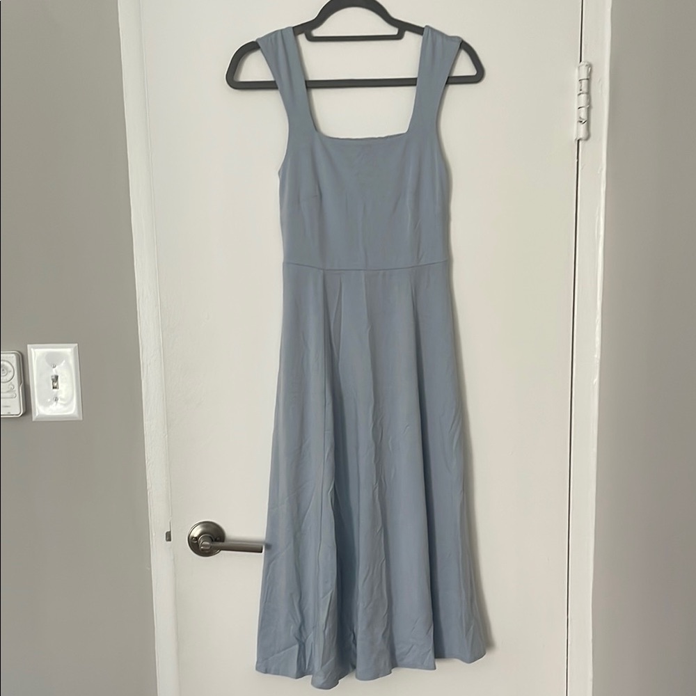 Blue Cotton Midi Dress XS